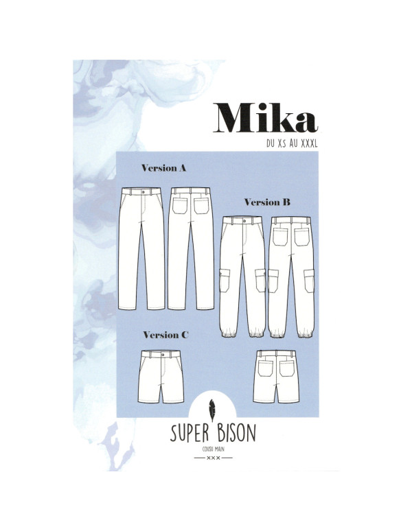 Cranberry, Patron Homme Pantalon et Bermuda Mika du XS au XXXL Super Bison