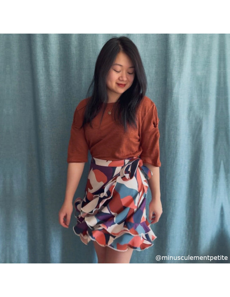 Cranberry Jersey de lin couleur sienne, Fine linen knit sienna Mind the Maker