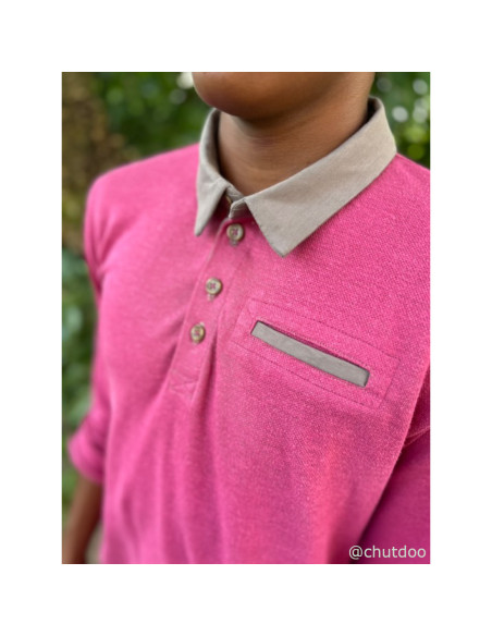 Chutoo Cranberry, Jersey pilu lin tencel Rose punch, Pilu linen blend jersey Meet Milk