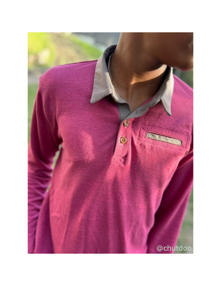 Chutoo Cranberry, Jersey pilu lin tencel Rose punch, Pilu linen blend jersey Meet Milk