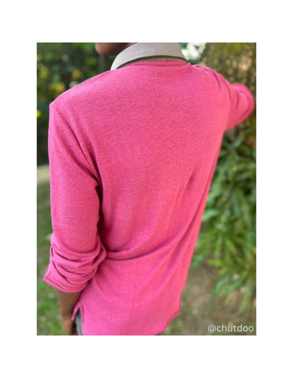 Chutoo Cranberry, Jersey pilu lin tencel Rose punch, Pilu linen blend jersey Meet Milk