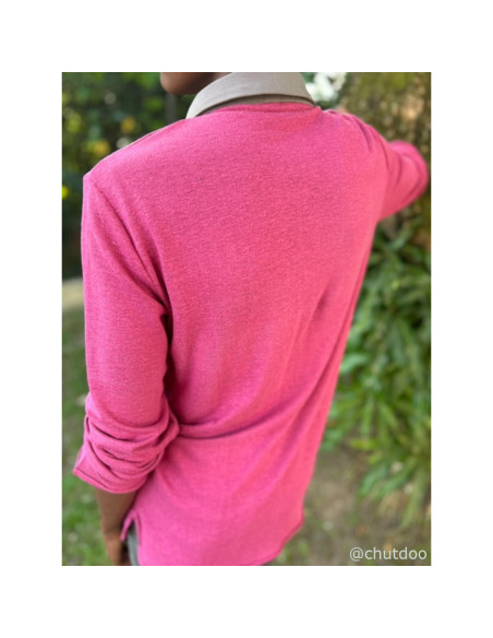 Chutoo Cranberry, Jersey pilu lin tencel Rose punch, Pilu linen blend jersey Meet Milk