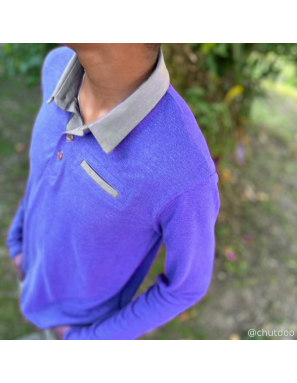 Chutdoo Cranberry, Jersey pilu lin tencel Bleu Lapis, Pilu linen blend jersey Meet Milk