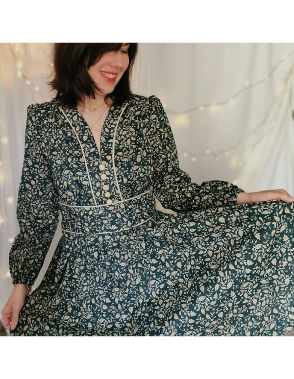 Batiste de coton biologique, Princesse, vert...