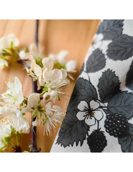 Cranberry, Tissu Batiste de coton biologique Mures Atelier Rubael