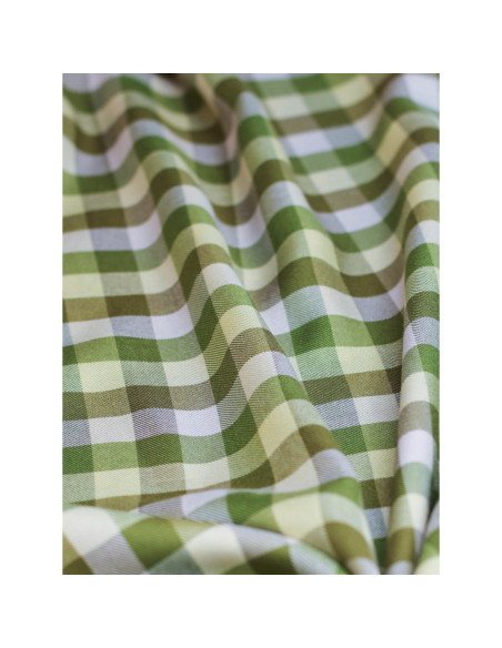 Cranberry tissu twill de viscose Tino check Tea green Meet Milk