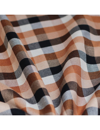Cranberry tissu twill de viscose Tino check Nougat Meet Milk 2