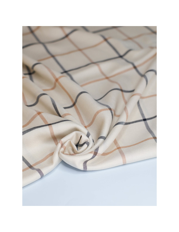 Cranberry tissu twill de viscose Tino grid Shell nougat Meet Milk