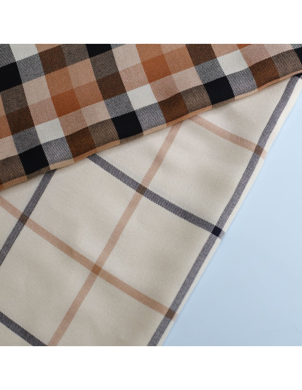 Cranberry tissu twill de viscose Tino grid Shell nougat Meet Milk