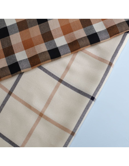 Cranberry tissu twill de viscose Tino grid Shell nougat Meet Milk