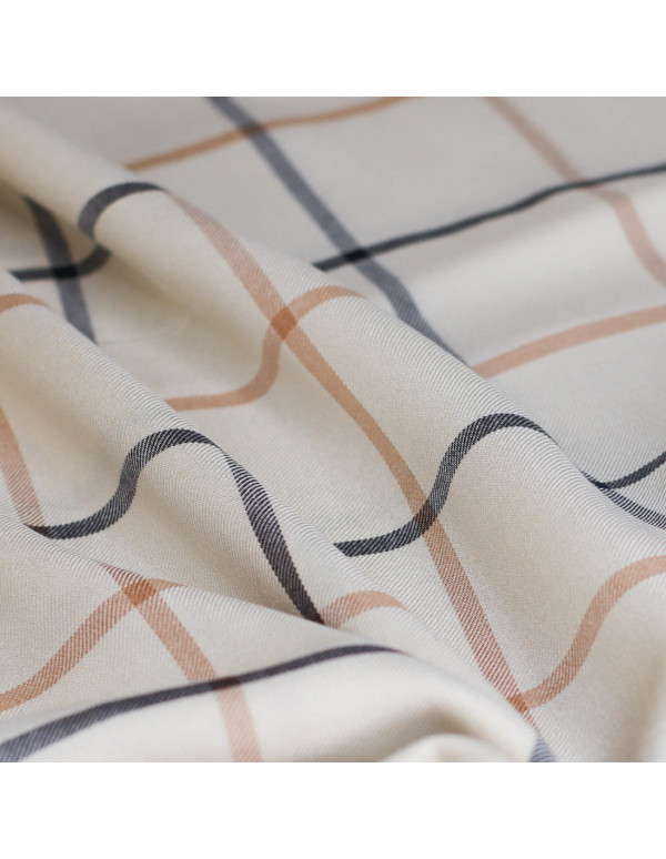 Cranberry tissu twill de viscose Tino grid Shell nougat Meet Milk