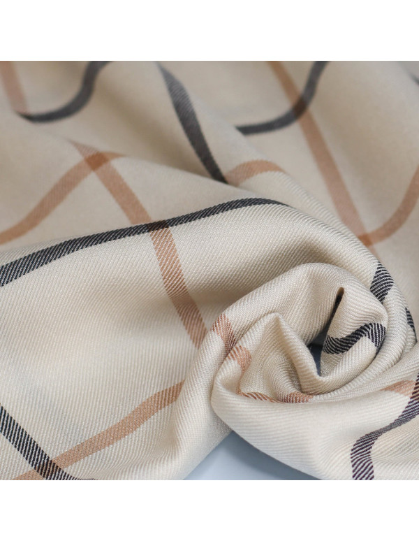 Cranberry tissu twill de viscose Tino grid Shell nougat Meet Milk