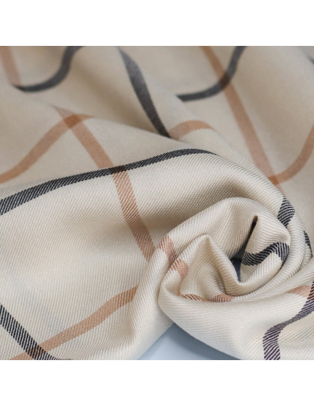 Cranberry tissu twill de viscose Tino grid Shell nougat Meet Milk