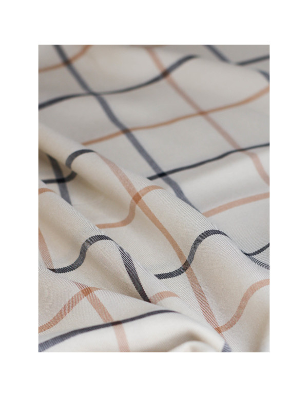 Cranberry tissu twill de viscose Tino grid Shell nougat Meet Milk