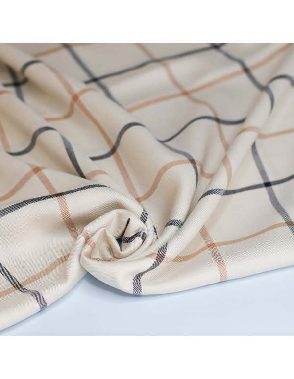 Cranberry tissu twill de viscose Tino grid Shell nougat Meet Milk