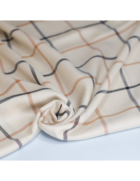 Cranberry tissu twill de viscose Tino grid Shell nougat Meet Milk