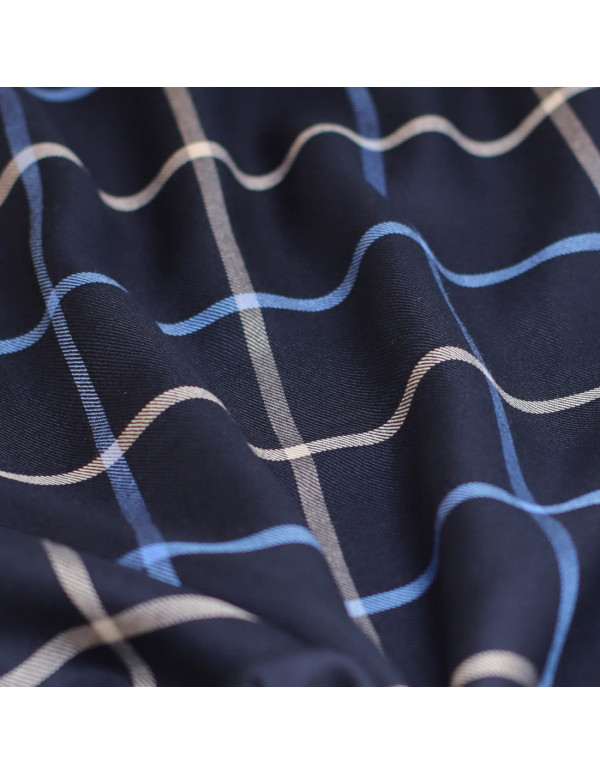 Cranberry tissu twill de viscose Tino grid Dark navy Meet Milk