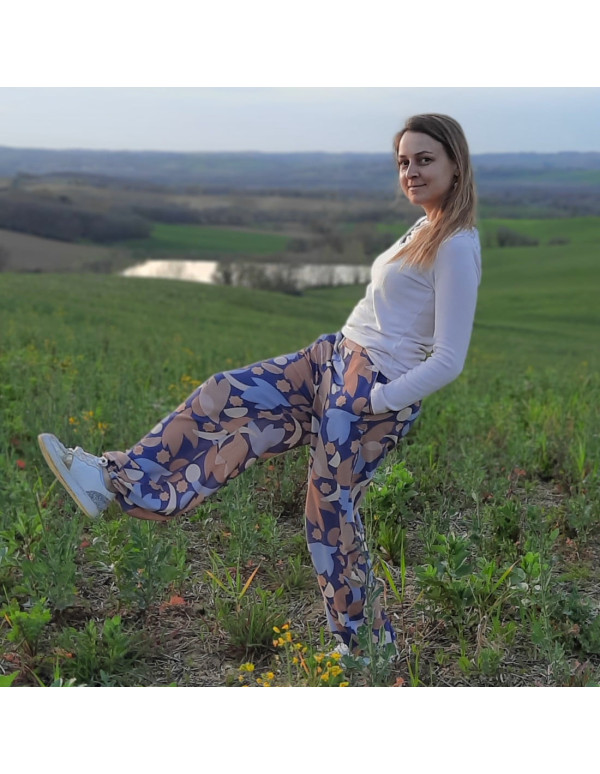 Cranberry, Crepe de Viscose Zellige Indigo La Maison Naive