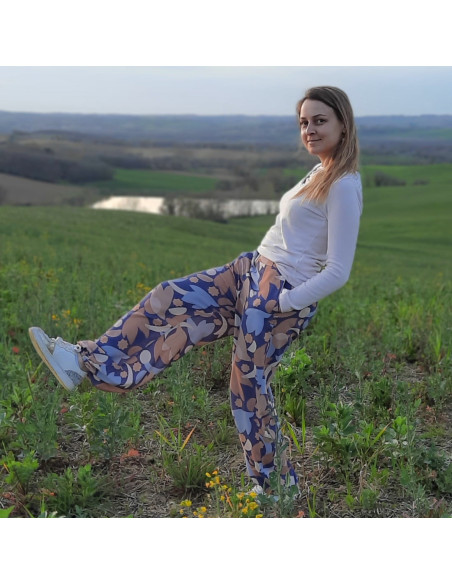 Cranberry, Crepe de Viscose Zellige Indigo La Maison Naive