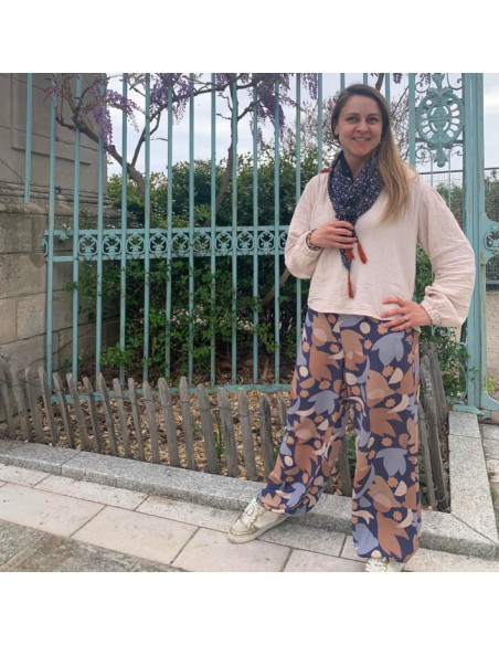 Cranberry, Crepe de Viscose Zellige Indigo La Maison Naive