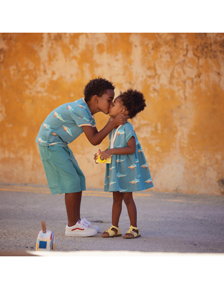 Cranberry, French Terry de coton vert turquoise poudre See you at six