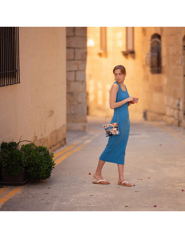 Cranberry, Gabardine de coton Wild flowers See you at six