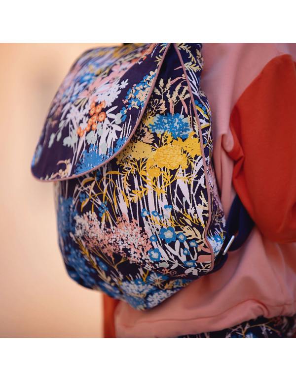 Cranberry, Gabardine de coton Wild flowers See you at six