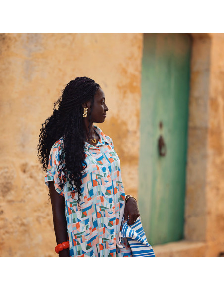 Cranberry, Satin de viscose Cubistics See you at six