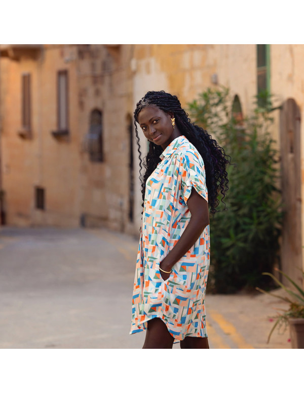 Cranberry, Satin de viscose Cubistics See you at six