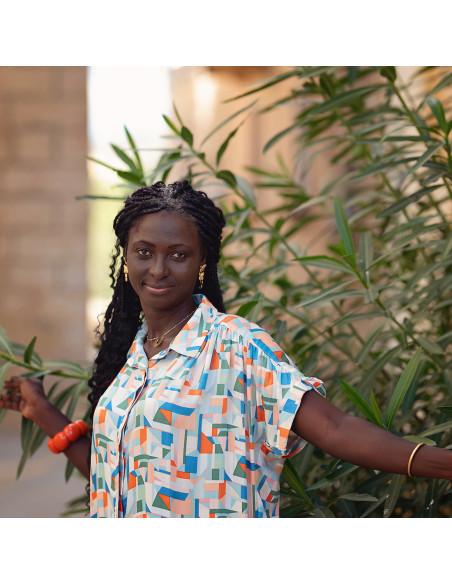 Cranberry, Satin de viscose Cubistics See you at six