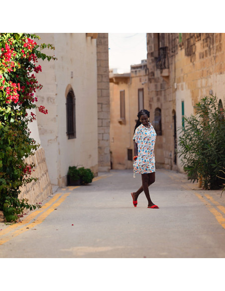 Cranberry, Satin de viscose Cubistics See you at six