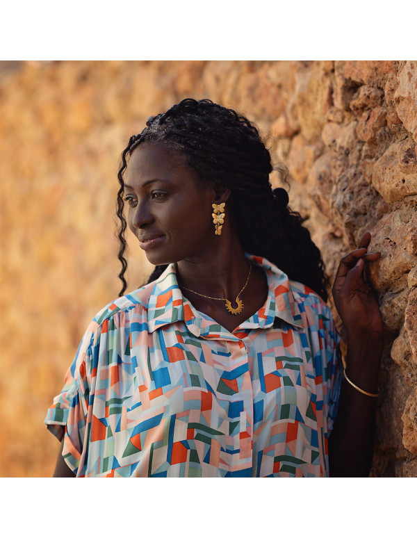 Cranberry, Satin de viscose Cubistics See you at six