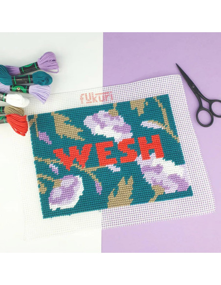 Cranberry, Kit canevas moderne Wesh Fukuri