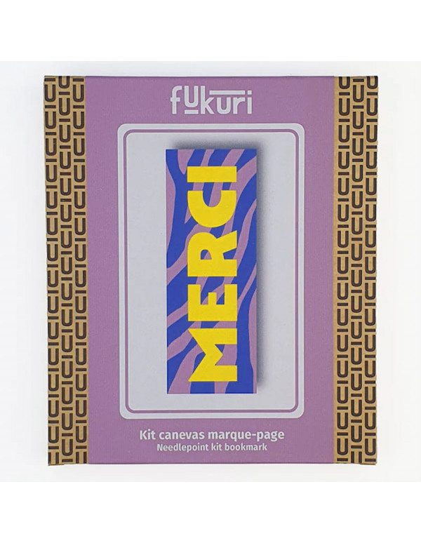 Cranberry, Kit canevas moderne Marque-page Zebre merci Fukuri