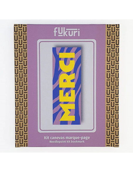 Cranberry, Kit canevas moderne Marque-page Zebre merci Fukuri