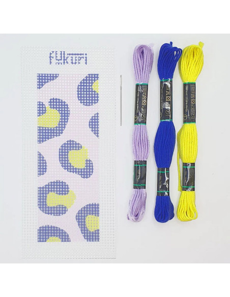 Cranberry, Kit canevas moderne Marque-page Leopard Fukuri