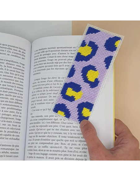 Cranberry, Kit canevas moderne Marque-page Leopard Fukuri