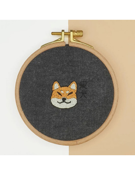 Cranberry, Kit broderie avec tambour Nippon Chien Shiba Fukuri