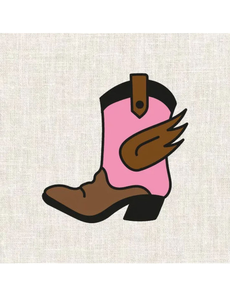 Cranberry, planche a broder Cow-girl, broderie chapeau cactus noeud botte Fukuri