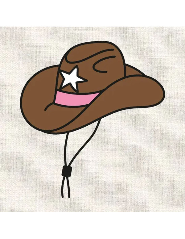 Cranberry, planche a broder Cow-girl, broderie chapeau cactus noeud botte Fukuri