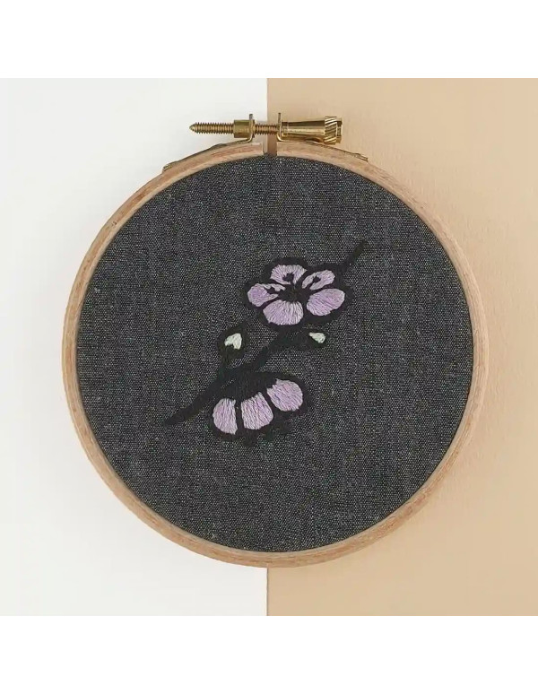 Cranberry, planche a broder Nippon, broderie sakura sushi crevette onigiri et grue origami Fukuri