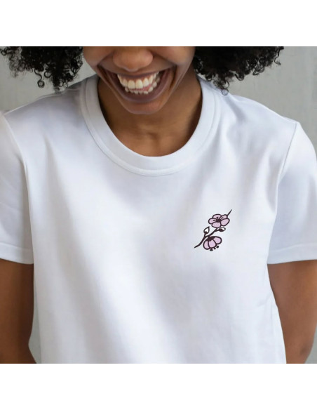 Cranberry, planche a broder Nippon, broderie sakura sushi crevette onigiri et grue origami Fukuri