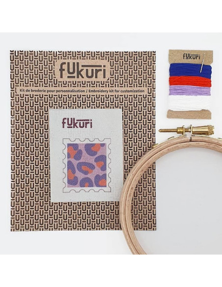 Cranberry, Kit broderie avec tambour Timbre leopard Fukuri