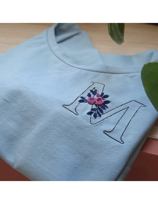 Cranberry, jersey de coton biologique bleu clair