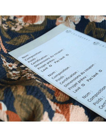 Cranberry etiquettes informatives a coller sur tissus