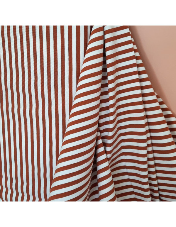 Cranberry mariniere jersey de coton a rayures rouge brique et blanc