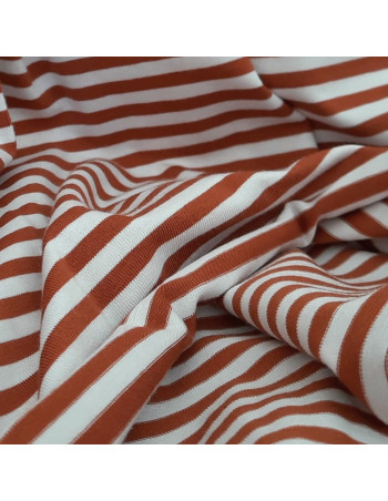 Cranberry mariniere jersey de coton a rayures rouge brique et blanc 2