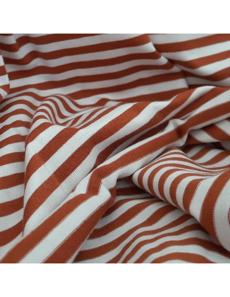 Cranberry mariniere jersey de coton a rayures rouge brique et blanc