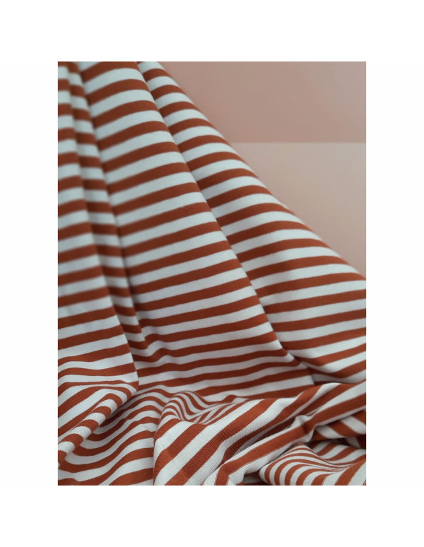 Cranberry mariniere jersey de coton a rayures rouge brique et blanc