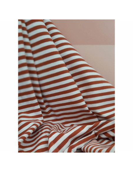 Cranberry mariniere jersey de coton a rayures rouge brique et blanc